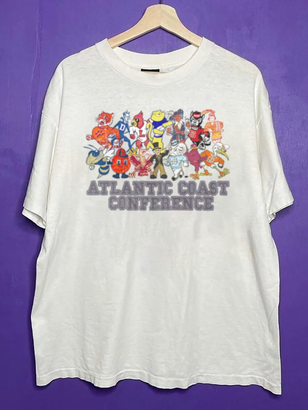 90s ACC Mascots Crewneck Shirt - Atlantic Coast Conference Shirt, NCAA Shirt Tee